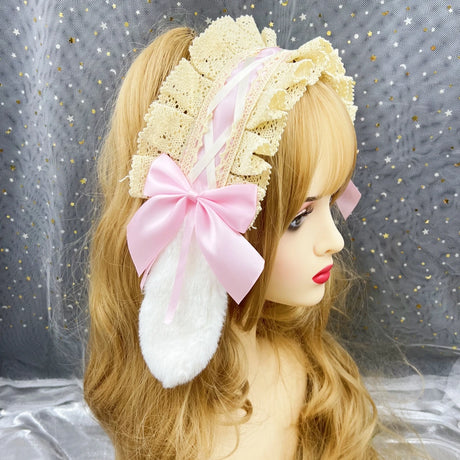 イベント・ハロウィングッズ｜ウサギ耳ロリータ風ヘアーバンド