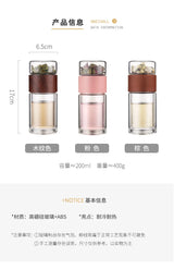 |イベント・ノベルティ用品 | 高品質二重ガラスティーボトル ケース付き