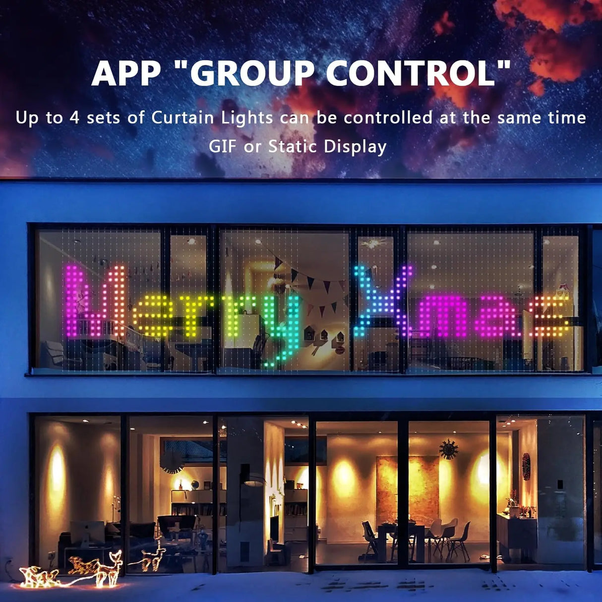イベント・クリスマス装飾｜Bluetooth対応スマートカーテンライト(幅1.6～3M)
