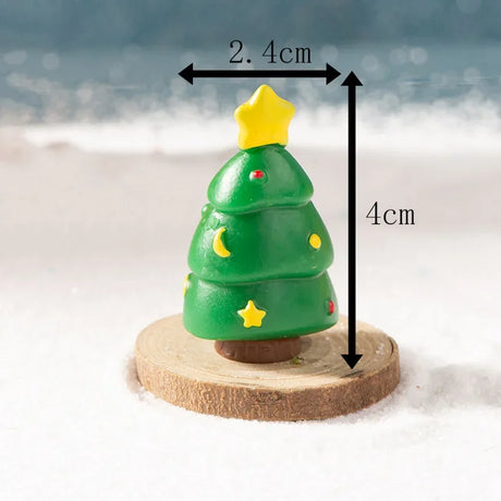 【クリスマス用装飾】ミニクリスマスツリー サンタ＆妖精の樹脂置物