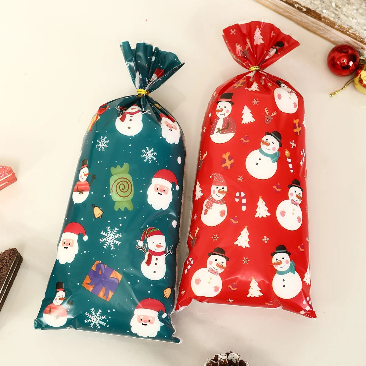 イベント・クリスマス装飾｜クリスマス柄ギフトバッグセット(25/50/100pcs)