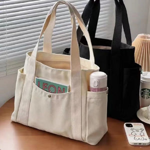 |ノベルティ用品 | ポケット付きキャンバストートバッグ