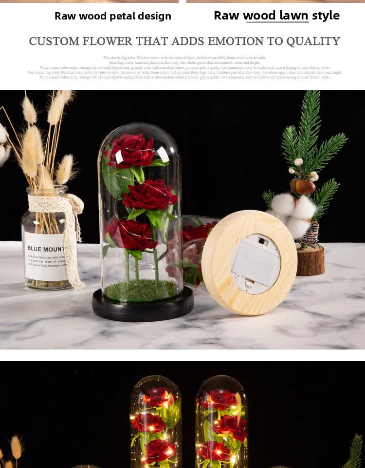 ライトアップガラスドームローズギフト