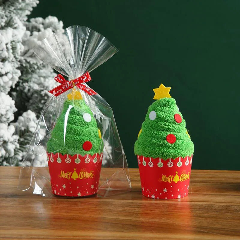 イベント・クリスマスグッズ｜可愛い！クリスマスラッピング ハンドタオル３枚セット(30×30cm)