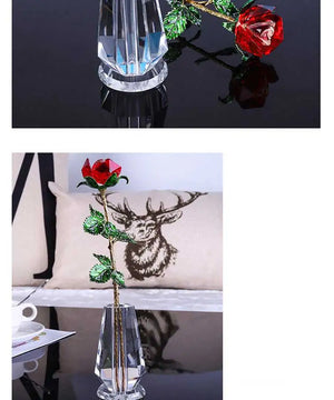 クリスタルローズガラスペーパーウェイトギフト