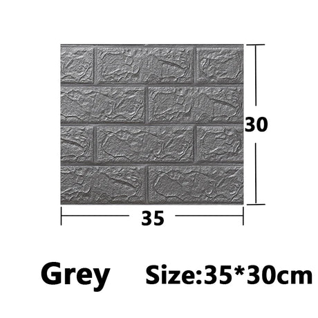 【DIY用】３Dモルタルレンガ風ステッカー 35cmx30cm(12pcs）