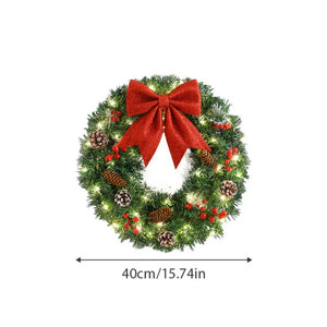 イベント・クリスマス装飾｜クリスマスリース 吊り下げオーナメント 松ぼっくり付き