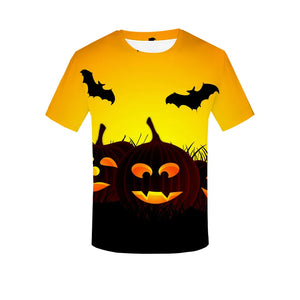 イベント・ハロウィングッズ｜レディース ハロウィン総柄プリントTシャツ（XXS～3XL）
