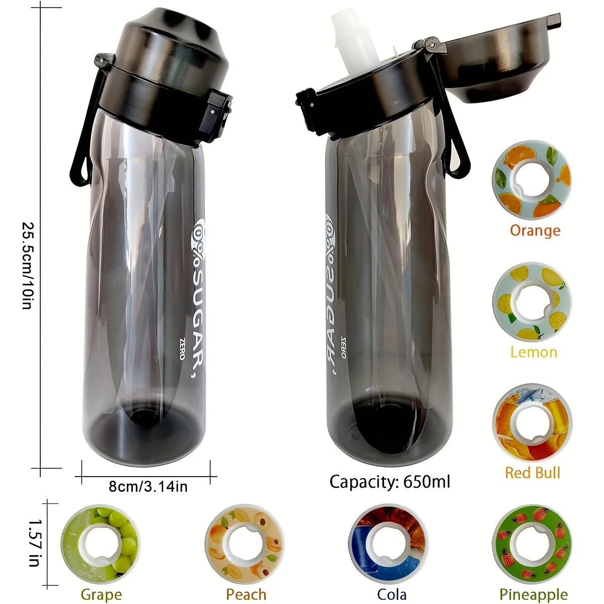 |イベント・ノベルティ用品 | 7種フレーバー付きスポーツウォーターボトル | 650ml