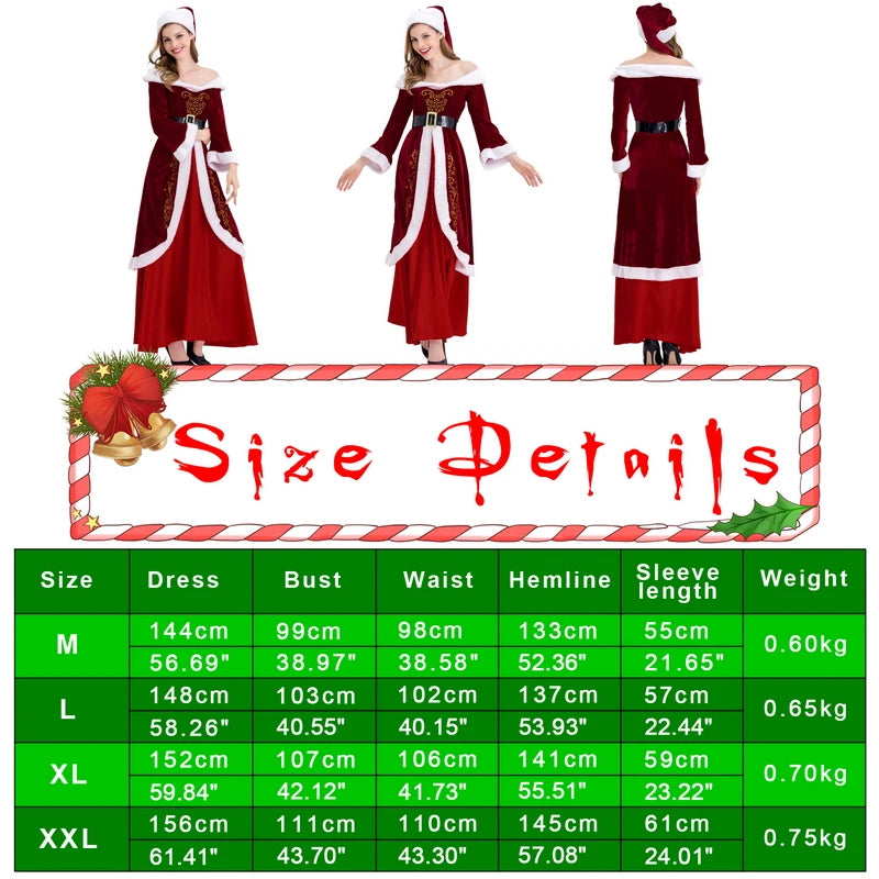 イベント・クリスマスグッズ｜サンタクロース風ドレス コスチューム(M～XXL)