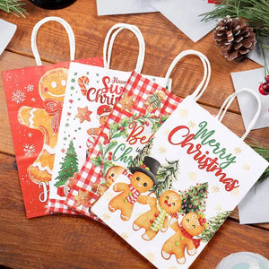 イベント・クリスマス装飾｜クリスマスクラフト紙ギフトバッグセット(4枚入)