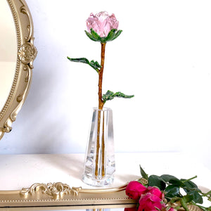 クリスタルローズガラスペーパーウェイトギフト