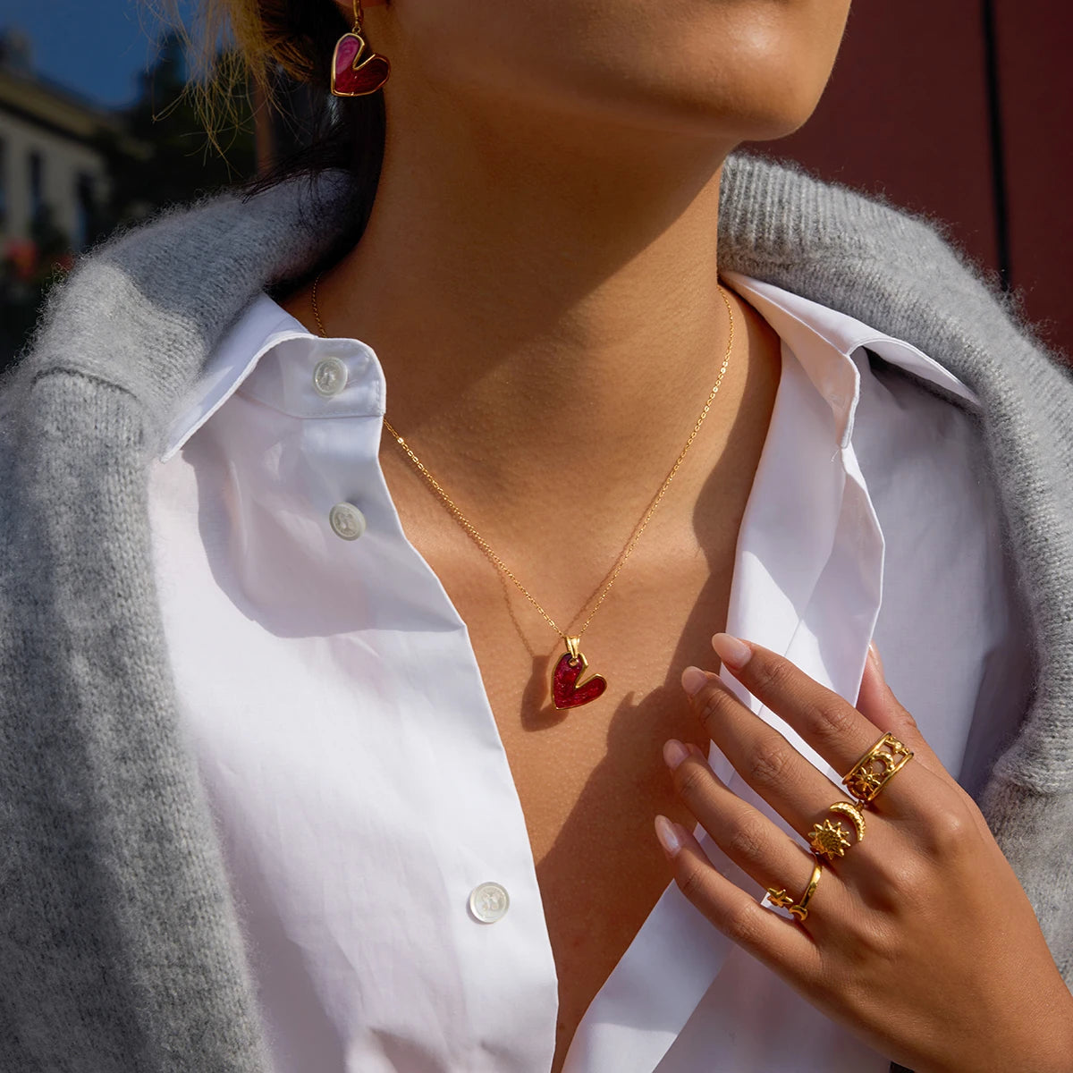 ヴィンテージレッド ラブフープジュエリーセット