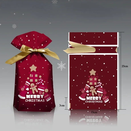 イベント・クリスマス装飾｜ビニール製 クリスマス柄ギフト用バッグ(5個入)