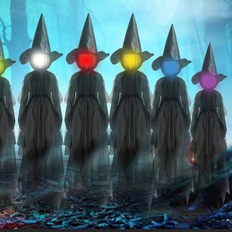 イベント・ハロウィングッズ｜魔女ライトアップデコレーション3体セット