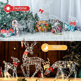 イベント・クリスマス装飾｜ライト付きクリスマスデイルミネーションセット(3体)