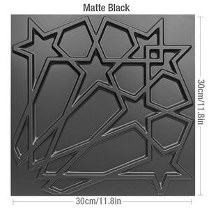 【DIY用】３D幾何学柄 石膏壁面風ステッカー(12pcs）
