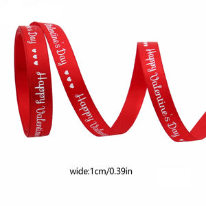 バレンタインデー用ハート柄片面プリントリボン