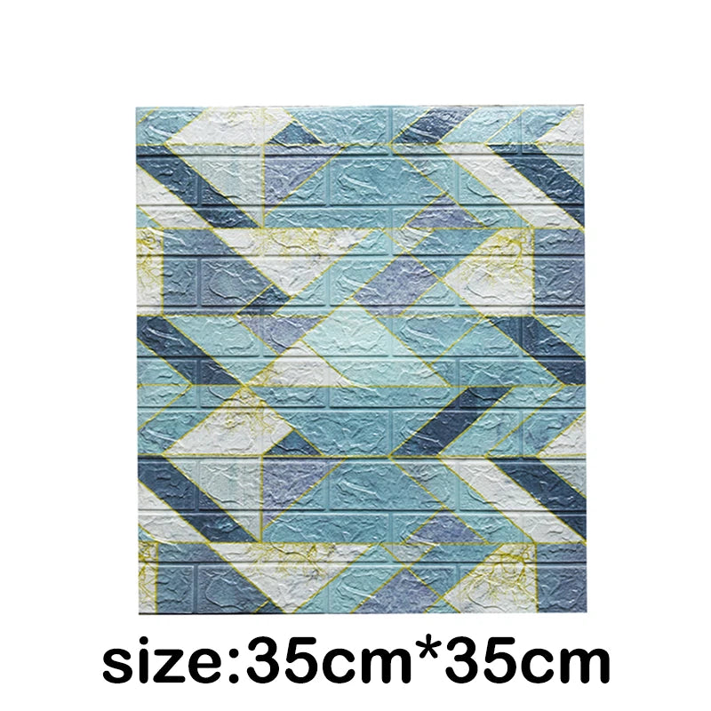【DIY用】レンガ風ステッカー 35x35cm/ 70cmx15cm(12pcs）