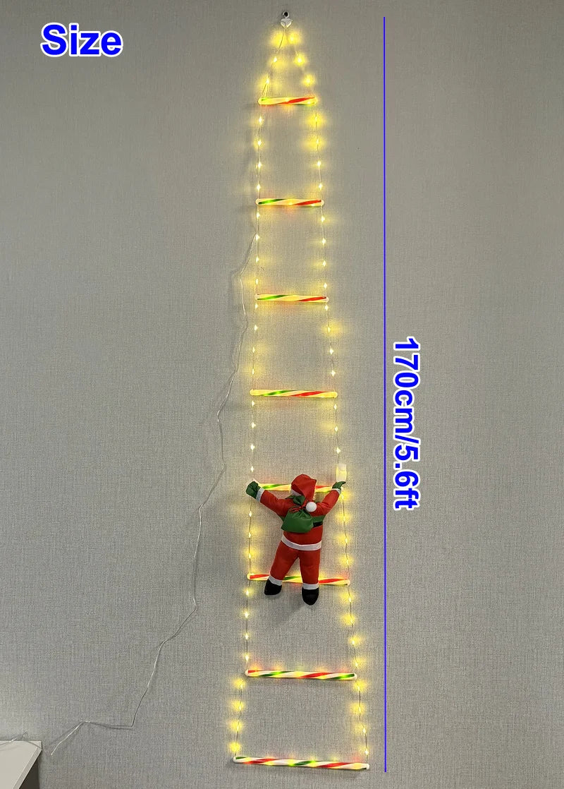 イベント・パーティー装飾｜LEDクリスマス装飾セット はしご＆サンタ(1.7M)