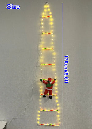 イベント・パーティー装飾｜LEDクリスマス装飾セット はしご＆サンタ(1.7M)