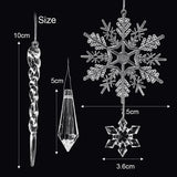 イベント・クリスマス装飾｜クリスタル雪の結晶型オーナメントセット(5/12/24個)