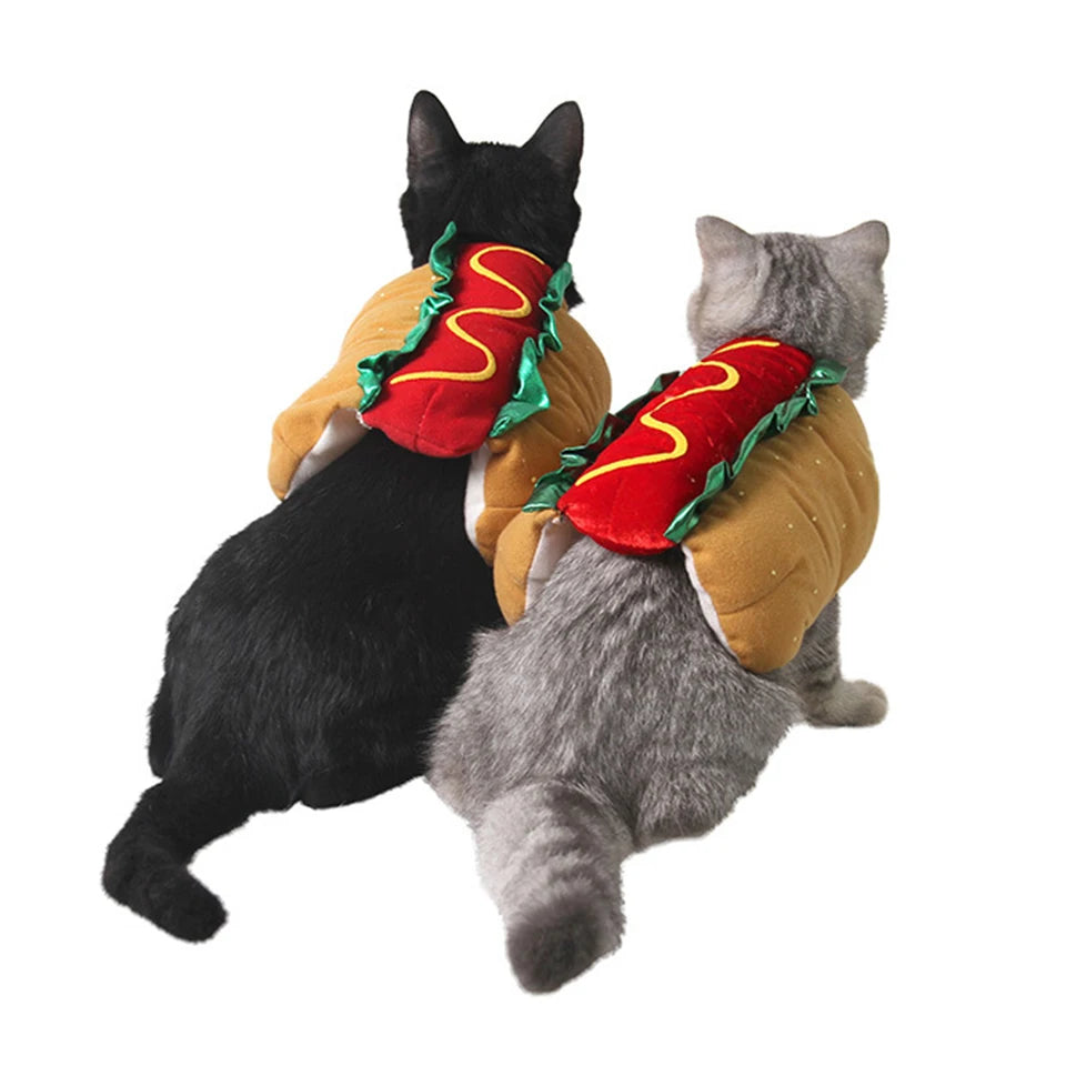イベント・ハロウィングッズ｜ホットドッグ型ペットコスチューム 犬猫用 秋冬