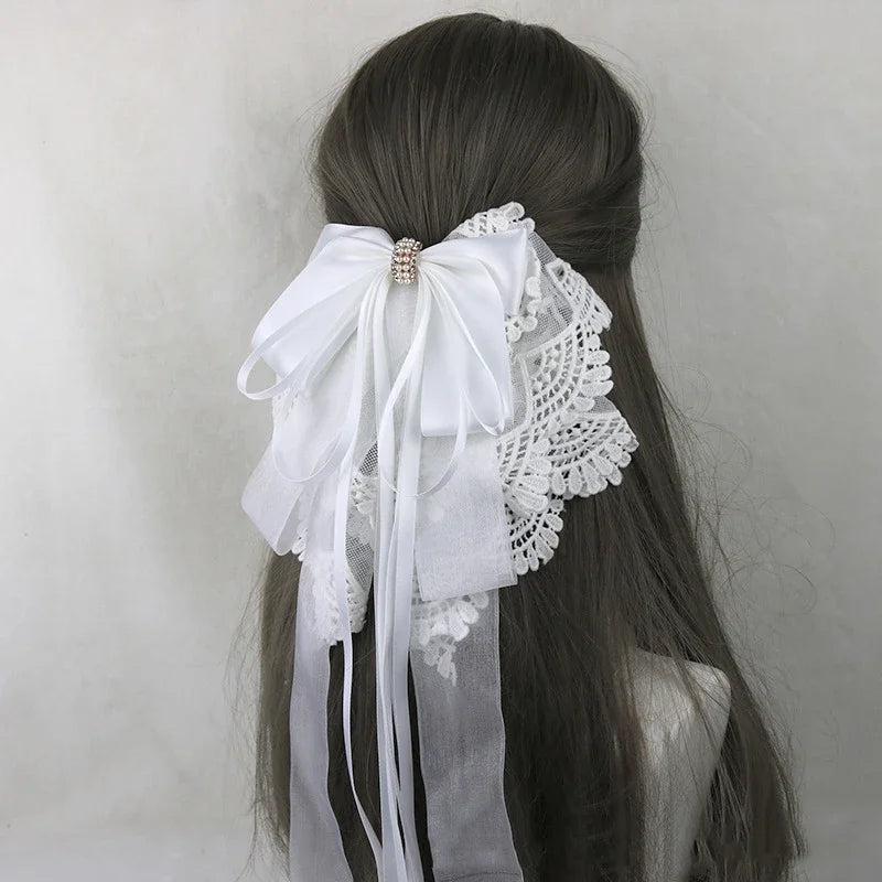イベント・ハロウィングッズ｜メイド風 特大リボンヘアアクセサリー