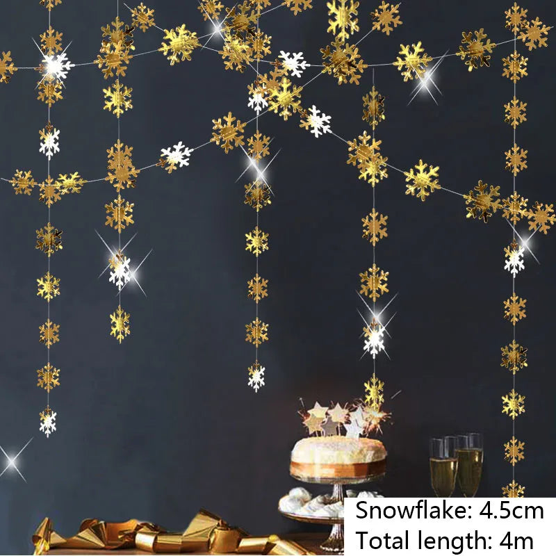 イベント・クリスマス装飾｜冬のスノーフレークガーランドデコレーション