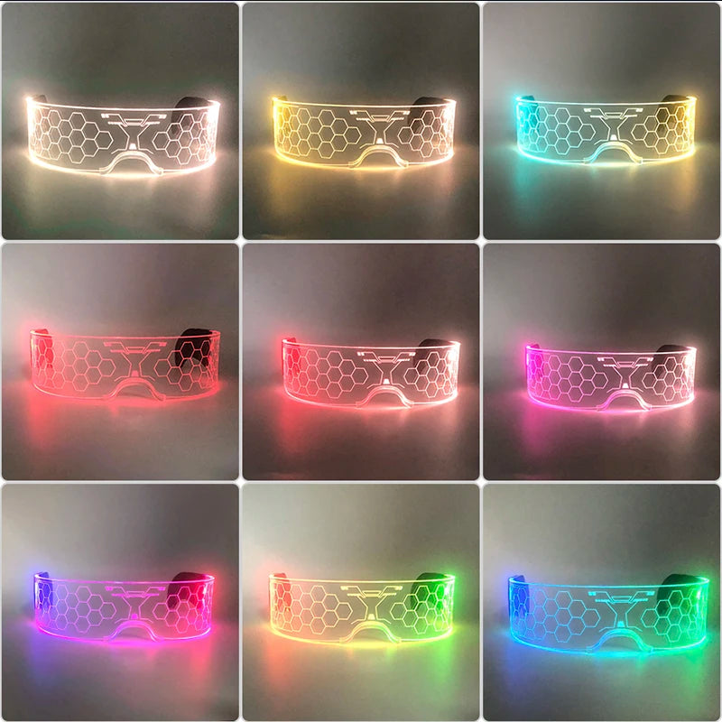 イベント・ハロウィングッズ｜LED光るアクリルメガネ ネオンゴーグル