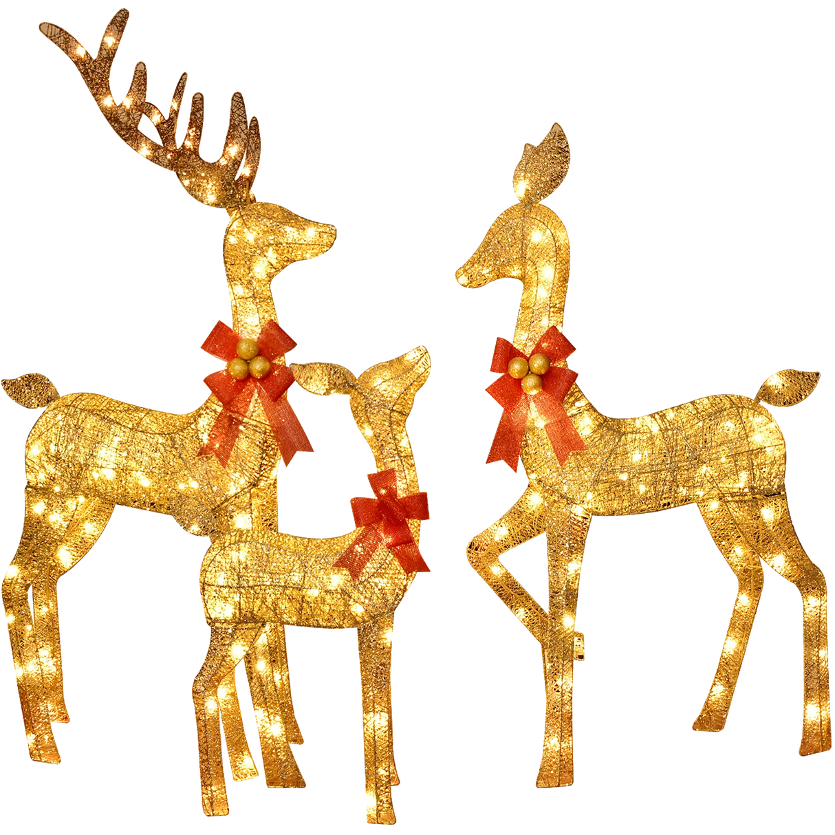 【イベント・クリスマス装飾】屋外用LDEライト付きトナカイセット(3体)
