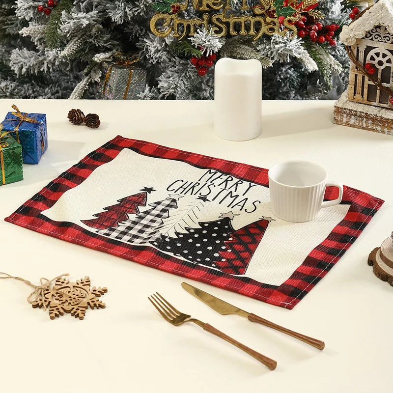 イベント・クリスマス装飾｜リネンプレースマット 1/4枚セット