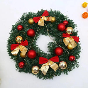 イベント・クリスマス装飾｜赤いリース ゴールド窓壁飾り