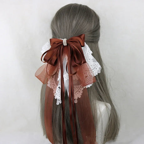 イベント・ハロウィングッズ｜メイド風 特大リボンヘアアクセサリー