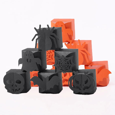 【イベント・ハロウィングッズ】12個入り 3Dペーパーギフトボックス