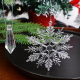 イベント・クリスマス装飾｜クリスタル雪の結晶型オーナメントセット(24個)