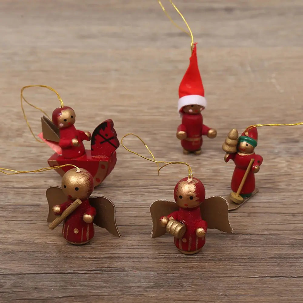イベント・クリスマス装飾｜12個入り 木製クリスマスオーナメントセット