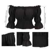イベント・ハロウィングッズ｜シャーリングオフショルダートップス (XS～XXXL)