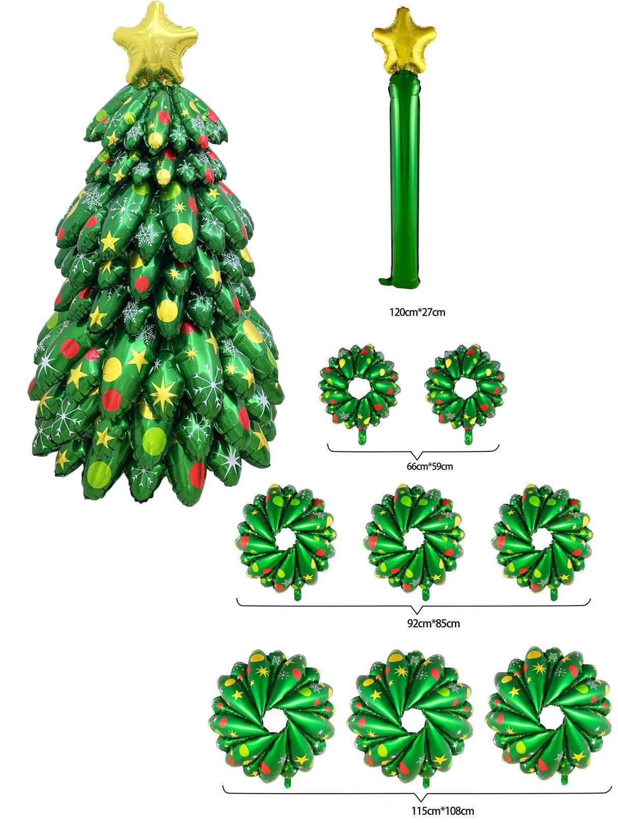 イベント・クリスマス装飾｜組み立て式130cmクリスマスツリーバルーンセット
