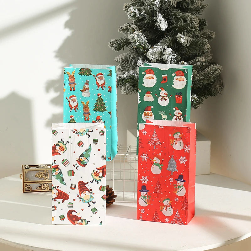 イベント・クリスマス装飾｜クリスマス柄紙製バッグセット(8個)