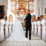 結婚式用ベンチリボン 5個セット チュール装飾