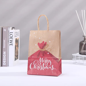 イベント・クリスマス装飾｜キュートなサンタさんイラスト紙製ギフトバッグセット (10個)