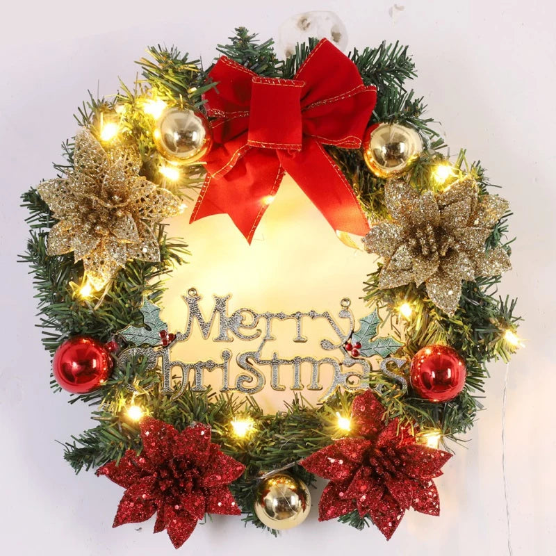 イベント・クリスマス装飾｜玄関ドア用LEDクリスマスリース