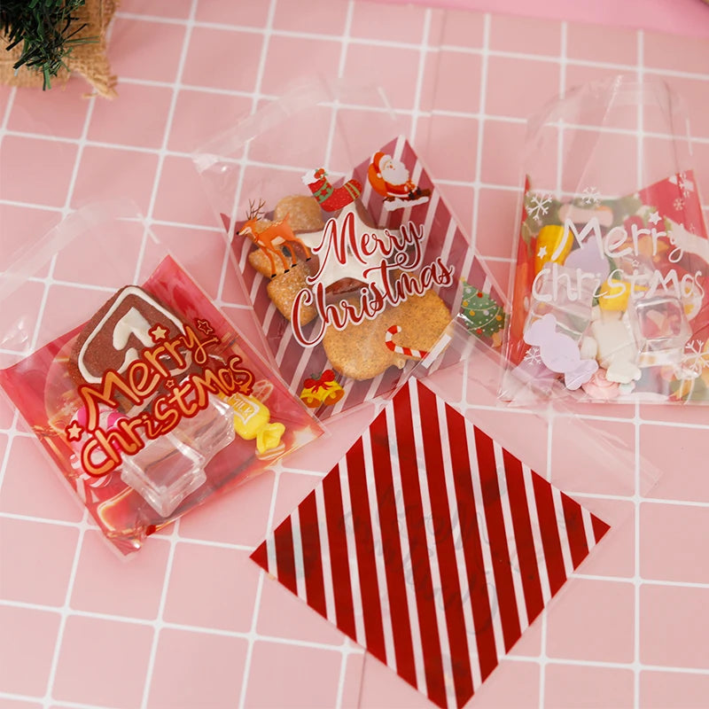 イベント・クリスマス装飾｜クリスマス柄ギフトバッグセット(100個入)