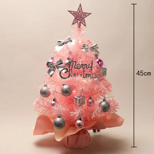 イベント・クリスマス装飾｜デスクトップミニクリスマスツリー ピンクライト付き