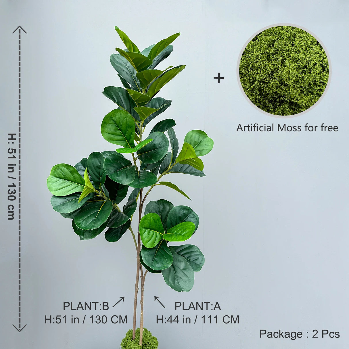 大型人工植物 フィカスツリー 40～145cm｜フェイクフィドルリーフ フィグ グリーンプラント インテリア装飾 オフィス・ウェディング向け