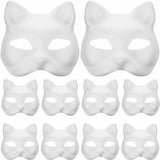 イベント装飾・ハロウィングッズ｜ペイントにぴったり！猫型お面(3/5pcs)