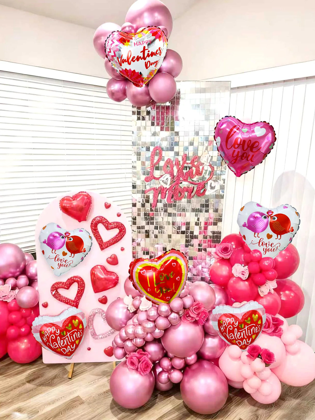 ロマンチックバレンタインハートバルーン10個セット