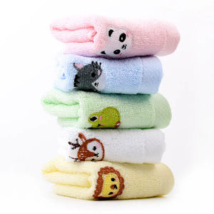 | ノベルティ用品 | 動物刺繍入りコットンフェイスタオル| 25x25c