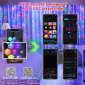 イベント・クリスマス装飾｜Bluetooth対応スマートカーテンライト(幅3M)